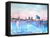 Hamburg Harbour Skyline and Elbe Philharmonic Hall-Markus Bleichner-Framed Stretched Canvas