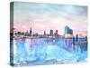 Hamburg Harbour Skyline and Elbe Philharmonic Hall-Markus Bleichner-Stretched Canvas