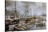 Hamburg harbour-Peter Suhr-Stretched Canvas