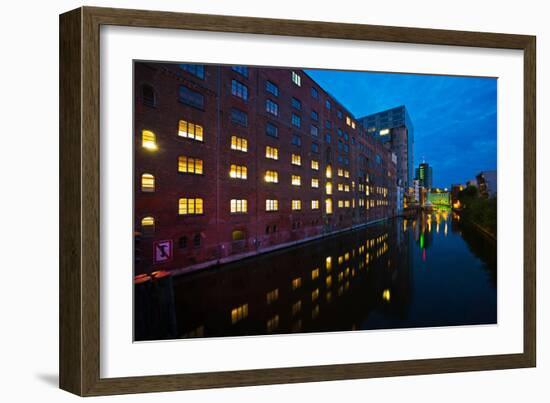 Hamburg, Harburg Channel, Dusk-Thomas Ebelt-Framed Photographic Print