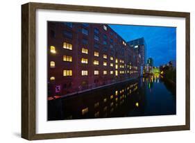 Hamburg, Harburg Channel, Dusk-Thomas Ebelt-Framed Photographic Print