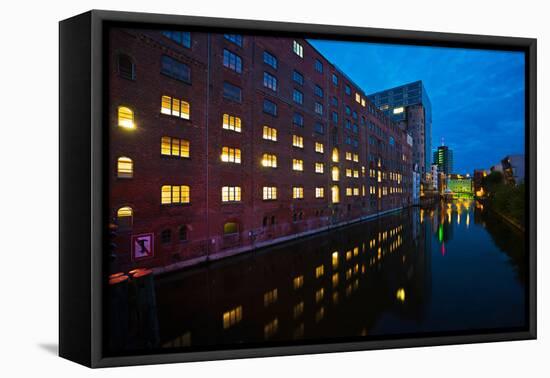 Hamburg, Harburg Channel, Dusk-Thomas Ebelt-Framed Stretched Canvas