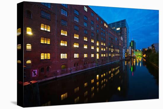 Hamburg, Harburg Channel, Dusk-Thomas Ebelt-Stretched Canvas