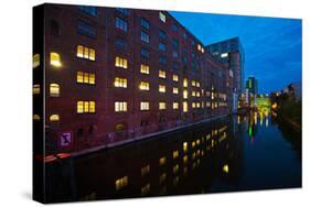 Hamburg, Harburg Channel, Dusk-Thomas Ebelt-Stretched Canvas