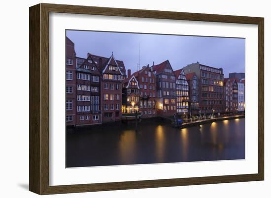 Hamburg, Historical Deichstra§e, in the Evening-Catharina Lux-Framed Photographic Print