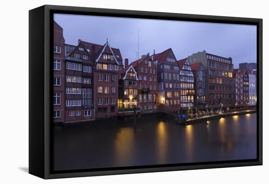 Hamburg, Historical Deichstra§e, in the Evening-Catharina Lux-Framed Stretched Canvas