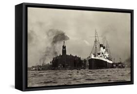 Hamburg, HSDG, M.S. Monte Cervantes, Dampfschiff-null-Framed Stretched Canvas