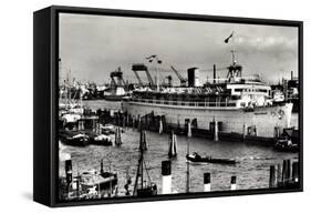 Hamburg, Kdf Dampfschiff Wilhelm Gustloff Im Hafen-null-Framed Stretched Canvas