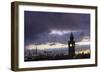 Hamburg, Landing Stages, Harbour, Dusk-Catharina Lux-Framed Photographic Print