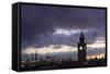 Hamburg, Landing Stages, Harbour, Dusk-Catharina Lux-Framed Stretched Canvas