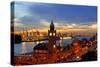 Hamburg Landungsbruecken Sunset Rf-topaspics-Stretched Canvas