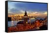 Hamburg Landungsbruecken Sunset Rf-topaspics-Framed Stretched Canvas