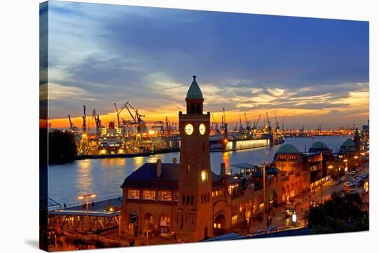 Hamburg Landungsbruecken Sunset Rf-topaspics-Stretched Canvas