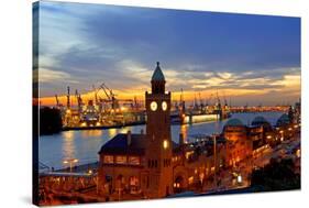 Hamburg Landungsbruecken Sunset Rf-topaspics-Stretched Canvas