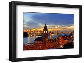 Hamburg Landungsbruecken Sunset Rf-topaspics-Framed Photographic Print