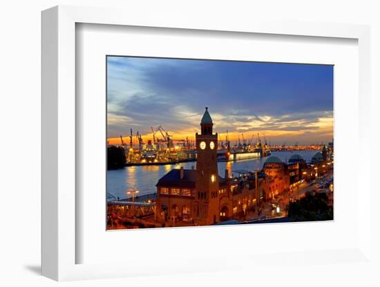 Hamburg Landungsbruecken Sunset Rf-topaspics-Framed Photographic Print