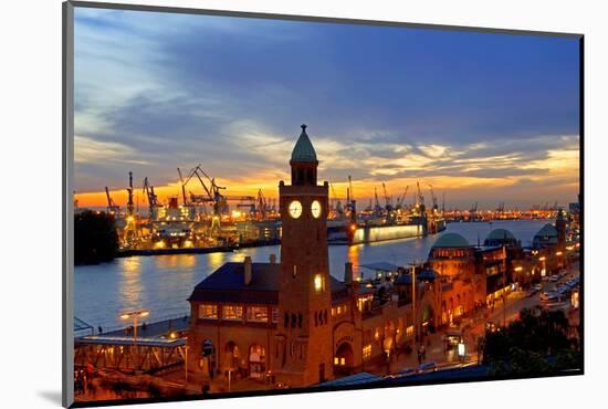 Hamburg Landungsbruecken Sunset Rf-topaspics-Mounted Photographic Print