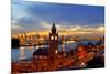 Hamburg Landungsbruecken Sunset Rf-topaspics-Mounted Photographic Print