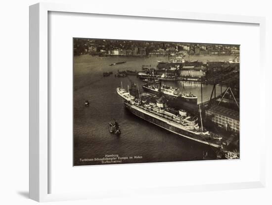 Hamburg, Norddeutscher Lloyd Bremen, Dampfer Europa-null-Framed Giclee Print