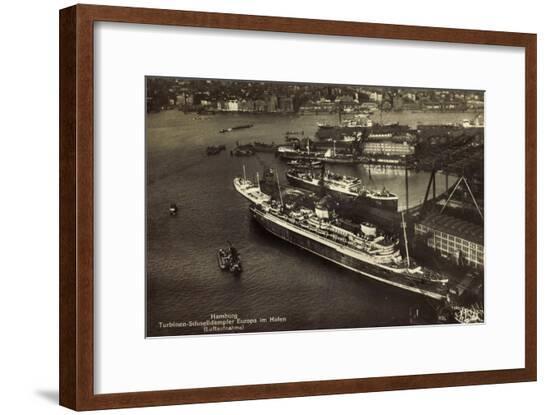 Hamburg, Norddeutscher Lloyd Bremen, Dampfer Europa--Framed Giclee Print