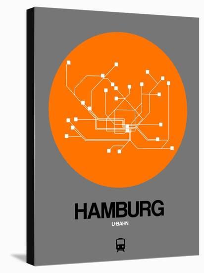 Hamburg Orange Subway Map-NaxArt-Stretched Canvas