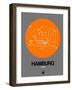 Hamburg Orange Subway Map-NaxArt-Framed Art Print