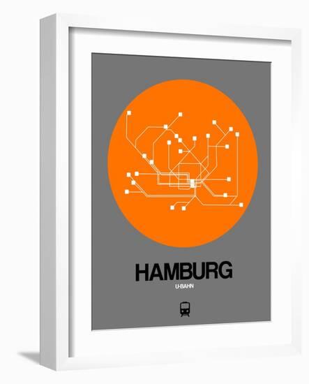 Hamburg Orange Subway Map-NaxArt-Framed Art Print