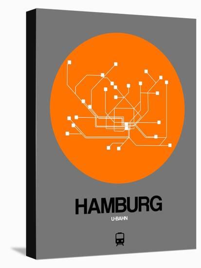 Hamburg Orange Subway Map-NaxArt-Stretched Canvas