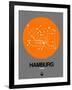 Hamburg Orange Subway Map-NaxArt-Framed Art Print