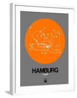 Hamburg Orange Subway Map-NaxArt-Framed Art Print