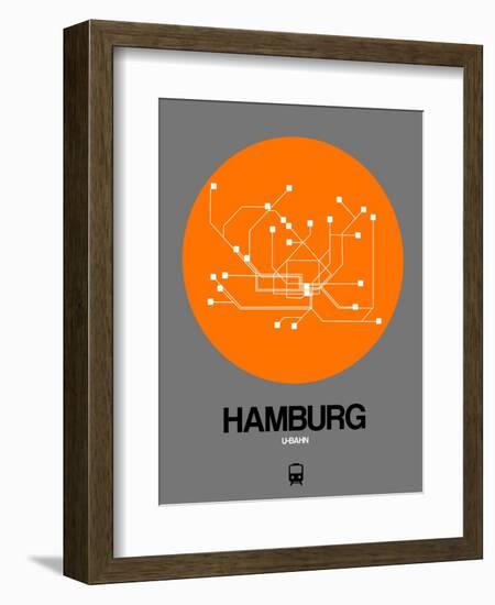 Hamburg Orange Subway Map-NaxArt-Framed Art Print