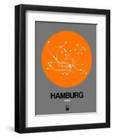 Hamburg Orange Subway Map-NaxArt-Framed Art Print