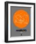 Hamburg Orange Subway Map-NaxArt-Framed Art Print