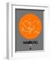 Hamburg Orange Subway Map-NaxArt-Framed Art Print