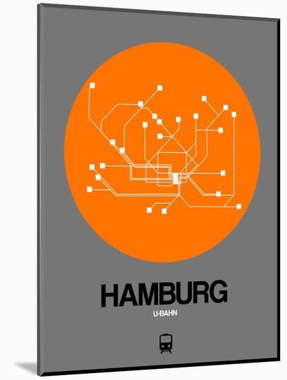 Hamburg Orange Subway Map-NaxArt-Mounted Art Print