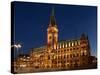 Hamburg, Panorama, City Hall Market, in the Evening-Catharina Lux-Stretched Canvas