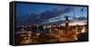 Hamburg, Panorama, Landing Stages, in the Evening-Catharina Lux-Framed Stretched Canvas