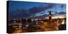 Hamburg, Panorama, Landing Stages, in the Evening-Catharina Lux-Stretched Canvas