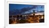 Hamburg, Panorama, Landing Stages, in the Evening-Catharina Lux-Framed Photographic Print