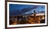 Hamburg, Panorama, Landing Stages, in the Evening-Catharina Lux-Framed Photographic Print