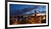 Hamburg, Panorama, Landing Stages, in the Evening-Catharina Lux-Framed Photographic Print