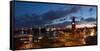 Hamburg, Panorama, Landing Stages, in the Evening-Catharina Lux-Framed Stretched Canvas