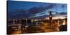 Hamburg, Panorama, Landing Stages, in the Evening-Catharina Lux-Stretched Canvas