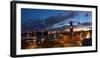 Hamburg, Panorama, Landing Stages, in the Evening-Catharina Lux-Framed Photographic Print