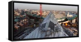 Hamburg, Panorama, Roof of the Elbphilharmonie, Construction Site-Catharina Lux-Framed Stretched Canvas