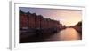 Hamburg, Panorama, Speicherstadt (City of Warehouses), Dusk-Catharina Lux-Framed Photographic Print