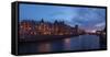 Hamburg, Panorama, Speicherstadt (City of Warehouses), in the Evening-Catharina Lux-Framed Stretched Canvas