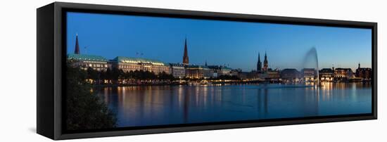 Hamburg, Panorama, the Inner Alster, Dusk-Catharina Lux-Framed Stretched Canvas