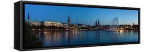 Hamburg, Panorama, the Inner Alster, Dusk-Catharina Lux-Framed Stretched Canvas