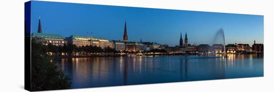 Hamburg, Panorama, the Inner Alster, Dusk-Catharina Lux-Stretched Canvas